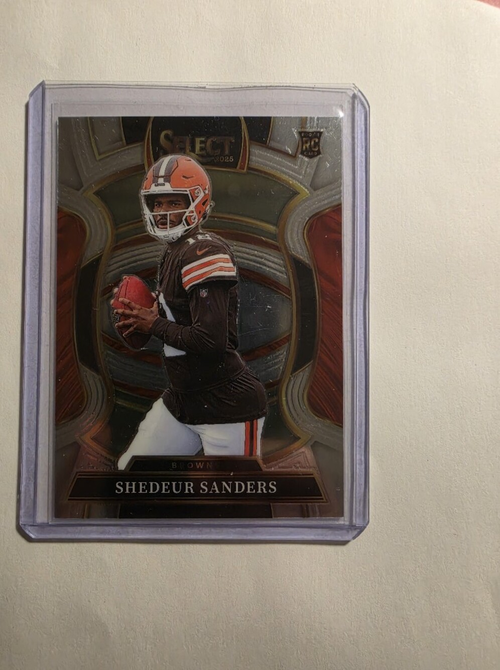 Panini Select Shedeur Sanders Football Card - Brown, Orange, White